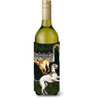 "Caroline's Treasures Rose Garden Frolic Greyhounds Wine Bottle Koozie Hugger, 750ml, Multicolor"