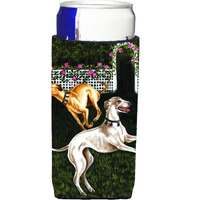 "Caroline's Treasures Rose Garden Frolic Greyhounds Michelob Ultra Koozies for Slim Cans, Multicolor"