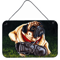 "Caroline's Treasures Cluster Buster the Pug Wall or Door Hanging Prints AMB1382DS812, 8""H x 12""W, Multicolor"