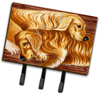 "Caroline's Treasures AMB1387TH68 Zeus and Chloie The Golden Retrievers Leash or Key Holder, Large, Multicolor"