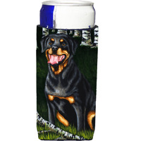 "Caroline's Treasures Backwoods Companion Rottweiler Michelob Ultra Koozies for Slim Cans, Multicolor"