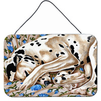 "Caroline's Treasures Bed of Roses Dalmatian Wall or Door Hanging Prints AMB1407DS812, 8""H x 12""W, Multicolor"