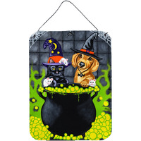 "Caroline's Treasures Brewing up Trouble Halloween Dachshund Wall or Door Hanging Prints AMB1434DS1216, 16HX12W, Multicolor"