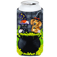 "Caroline's Treasures Brewing Up Trouble Halloween Dachshund Tall Boy Koozie Hugger, Multicolor"