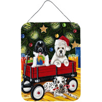 "Caroline's Treasures Christmas Westie, Newfoundland, Dalmatian Wall or Door Hanging Prints AMB1445DS1216, 16HX12W, Multicolor"