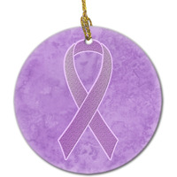 Lavender Ribbon for All Cancer Awareness Ceramic Ornament AN1200CO1