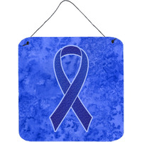 "Caroline's Treasures Dark Blue Ribbon for Colon Cancer Awareness Wall or Door Hanging Prints, 6 x 6"""