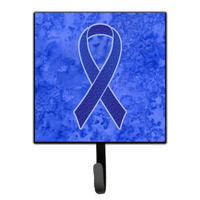 "Caroline's Treasures AN1202SH4 Dark Blue Ribbon For Colon Cancer Awareness Leash or Key Holder, Small, Multicolor"