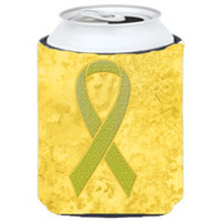 "Yellow Ribbon for Sarcoma, Bone or Bladder Cancer Awareness Can or Bottle Hugger AN1203CC"