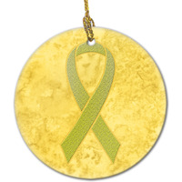 "Yellow Ribbon for Sarcoma, Bone or Bladder Cancer Awareness Ceramic Ornament AN1203CO1"