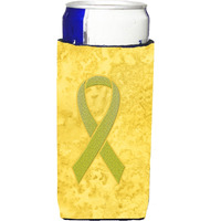 "Yellow Ribbon for Sarcoma, Bone or Bladder Cancer Awareness Ultra Beverage Insulators for slim cans AN1203MUK"