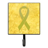 "Caroline's Treasures AN1203SH4 Yellow Ribbon For Sarcoma, Bone or Bladder Cancer Awareness Leash or Key Holder, Small, Multicolor"