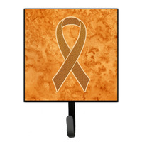 "Caroline's Treasures AN1204SH4 Orange Ribbon For Leukemia Awareness Leash or Key Holder, Small, Multicolor"