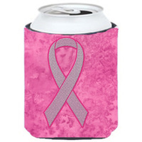 Pink Ribbon for Breast Cancer Awareness Can or Bottle Hugger AN1205CC