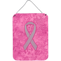 "Caroline's Treasures Pink Ribbon for Breast Cancer Awareness Wall or Door Hanging Prints, 16"" x 12"""
