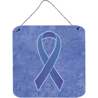 "Caroline's Treasures Periwinkle Blue Ribbon for Esophageal and Stomach Cancer Awareness Wall or Door Hanging Prints, 6 x 6"""