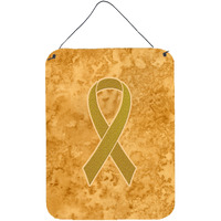"Caroline's Treasures Gold Ribbon for Childhood Cancers Awareness Wall or Door Hanging Prints, 16"" x 12"""
