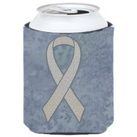 Clear Ribbon for Lung Cancer Awareness Can or Bottle Hugger AN1210CC
