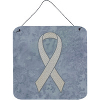 "Caroline's Treasures Clear Ribbon for Lung Cancer Awareness Wall or Door Hanging Prints, 6 x 6"""