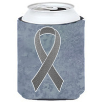 Grey Ribbon for Brain Cancer Awareness Can or Bottle Hugger AN1211CC