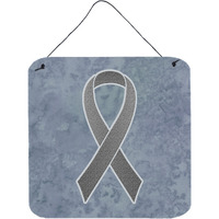 "Caroline's Treasures Grey Ribbon for Brain Cancer Awareness Wall or Door Hanging Prints, 6 x 6"""
