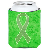 Lime Green Ribbon for Lymphoma Cancer Awareness Can or Bottle Hugger AN1212CC