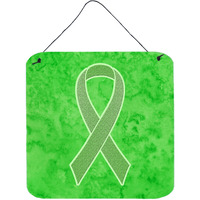 "Caroline's Treasures Lime Green Ribbon for Lymphoma Cancer Awareness Wall or Door Hanging Prints, 6 x 6"""