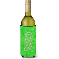 Lime Green Ribbon for Lymphoma Cancer Awareness Wine Bottle Beverage Insulator Hugger AN1212LITERK