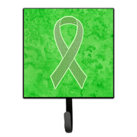 "Caroline's Treasures AN1212SH4 Lime Green Ribbon For Lymphoma Cancer Awareness Leash or Key Holder, Small, Multicolor"