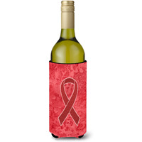 Red Ribbon for Aids Awareness Wine Bottle Beverage Insulator Hugger AN1213LITERK