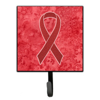 "Caroline's Treasures AN1213SH4 Red Ribbon For Aids Awareness Leash or Key Holder, Small, Multicolor"