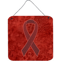"Caroline's Treasures Burgundy Ribbon for Multiple Myeloma Cancer Awareness Wall or Door Hanging Prints, 6 x 6"""