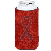 Burgundy Ribbon for Multiple Myeloma Cancer Awareness Tall Boy Beverage Insulator Hugger AN1214TBC