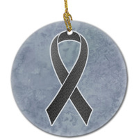 Black Ribbon for Melanoma Cancer Awareness Ceramic Ornament AN1216CO1