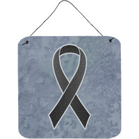 "Caroline's Treasures Black Ribbon for Melanoma Cancer Awareness Wall or Door Hanging Prints, 6 x 6"""