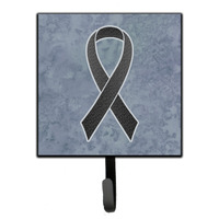 "Caroline's Treasures AN1216SH4 Black Ribbon For Melanoma Cancer Awareness Leash or Key Holder, Small, Multicolor"