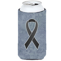 Black Ribbon for Melanoma Cancer Awareness Tall Boy Beverage Insulator Hugger AN1216TBC