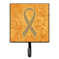 "Caroline's Treasures AN1219SH4 Peach Ribbon For Uterine Cancer Awareness Leash or Key Holder, Small, Multicolor"