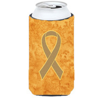 Peach Ribbon for Uterine Cancer Awareness Tall Boy Beverage Insulator Hugger AN1219TBC
