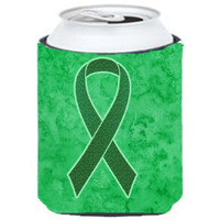 Kelly Green Ribbon for Kidney Cancer Awareness Can or Bottle Hugger AN1220CC