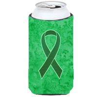 Kelly Green Ribbon for Kidney Cancer Awareness Tall Boy Beverage Insulator Hugger AN1220TBC