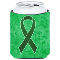 Emerald Green Ribbon for Liver Cancer Awareness Can or Bottle Hugger AN1221CC