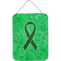"Caroline's Treasures Emerald Green Ribbon for Liver Cancer Awareness Wall or Door Hanging Prints, 16"" x 12"""