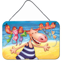 "Caroline's Treasures Moose on the Beach Wall or Door Hanging Prints APH0073DS812, 8"" x 12"", Multicolor"