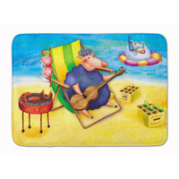 "Caroline's Treasures Pig Sunbathing on the Beach Floor Mat, 19"" x 27"", Multicolor"