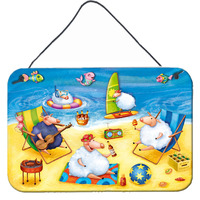 "Caroline's Treasures Party Pigs on the Beach Wall or Door Hanging Prints APH0081DS812, 8"" x 12"", Multicolor"