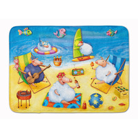 "Caroline's Treasures Party Pigs on the Beach Floor Mat, 19"" x 27"", Multicolor"