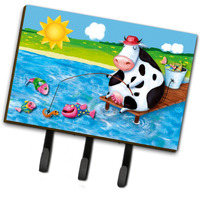 "Caroline's Treasures Cow Fishing off of a Pier Leash or Key Holder APH0085TH68, Triple, Multicolor"