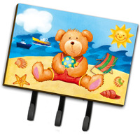 "Caroline's Treasures Teddy Bear on the Beach Leash or Key Holder APH0088TH68, Triple, Multicolor"
