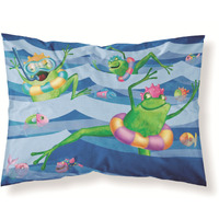 "Caroline's Treasures Frogs Swimming Fabric Standard Pillowcase APH0089PILLOWCASE, Multicolor"